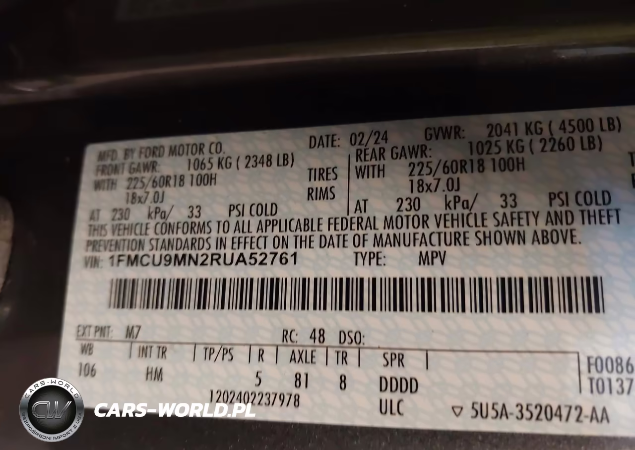 2024 Ford Escape St-Line VIN:1FMCU9MN2RUA52761 - 9