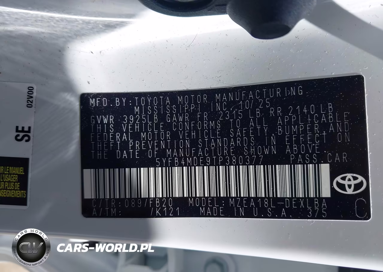 2026 Toyota Corolla Le VIN:5YFB4MDE9TP380377 - 9