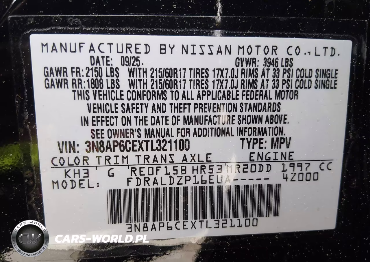 2026 Nissan Kicks Sv VIN:3N8AP6CEXTL321100 - 9