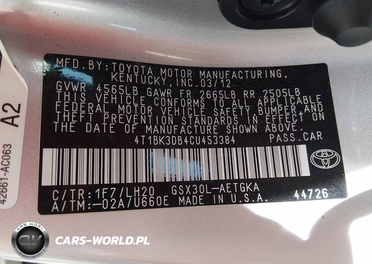 2012 Toyota Avalon VIN:4T1BK3DB4CU453384 - 9