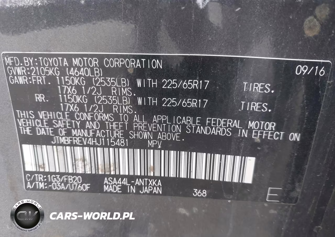 2017 Toyota Rav4 Le VIN:JTMBFREV4HJ115481 - 9