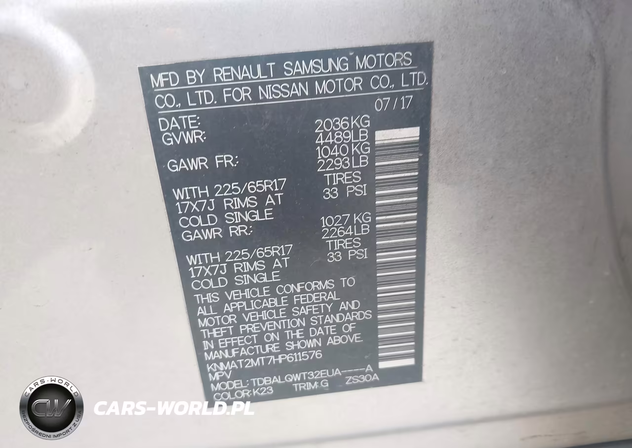 2017 Nissan Rogue Sv VIN:KNMAT2MT7HP611576 - 9