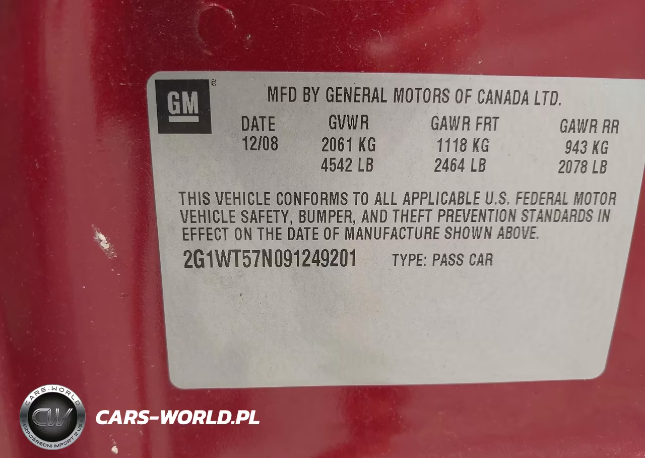 2009 Chevrolet Impala Lt VIN:2G1WT57N091249201 - 9