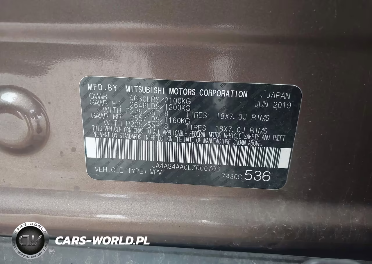 2020 Mitsubishi Eclipse Cross Le 1.5T VIN:JA4AS4AA0LZ000703 - 9