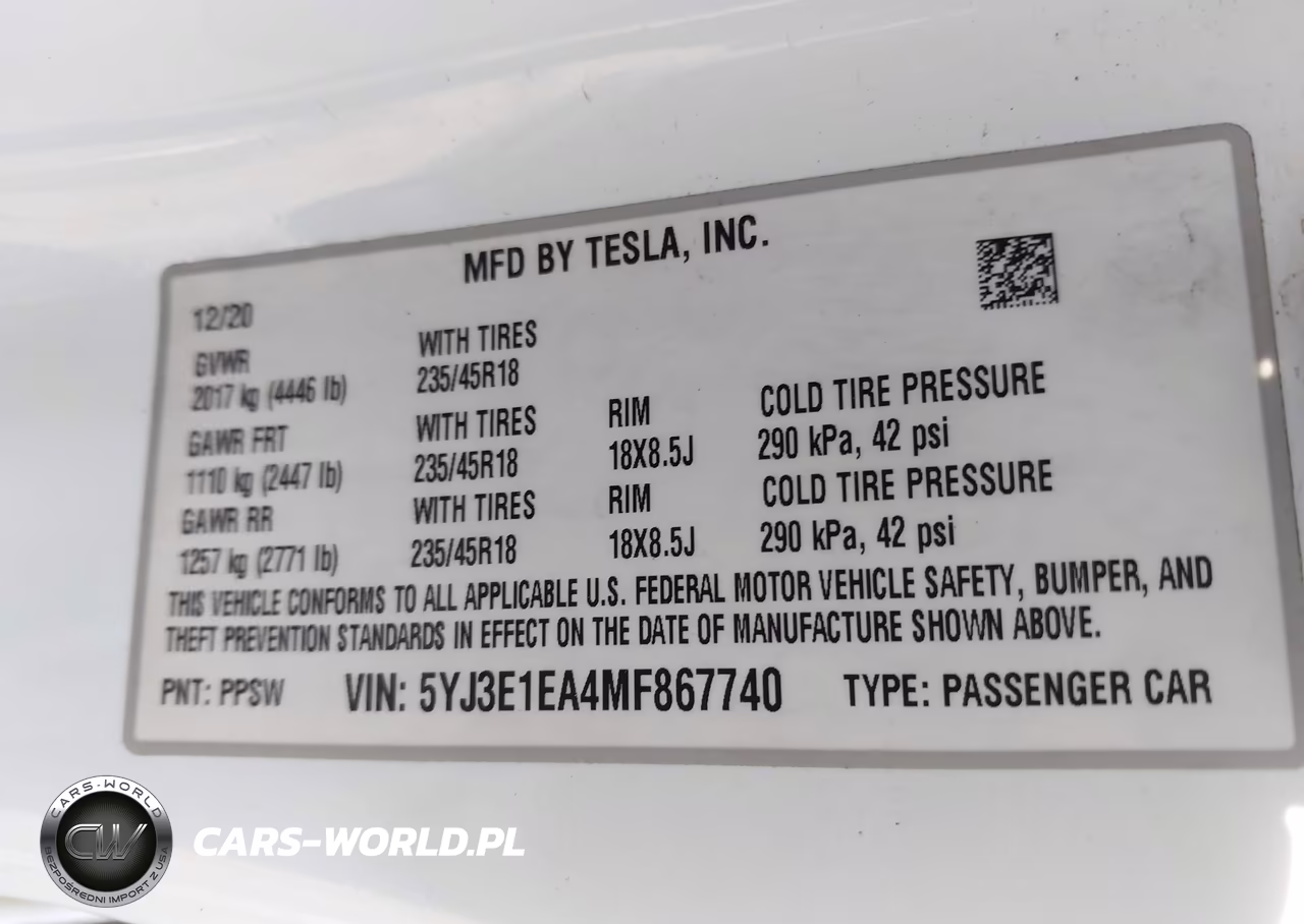 2021 Tesla Model 3 Standard Range Plus Rear-Wheel Drive VIN:5YJ3E1EA4MF867740 - 9