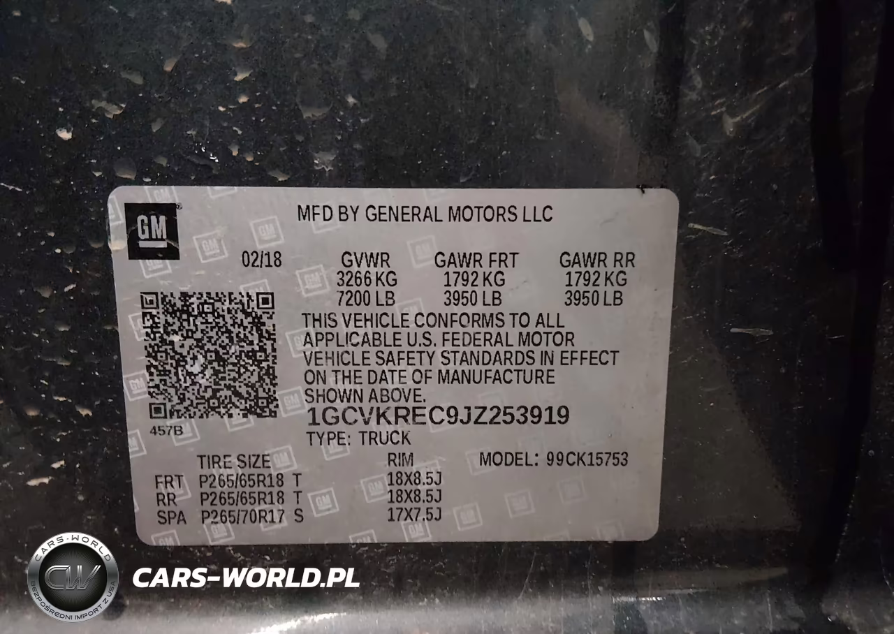 2018 Chevrolet Silverado 1500 2Lt VIN:1GCVKREC9JZ253919 - 9