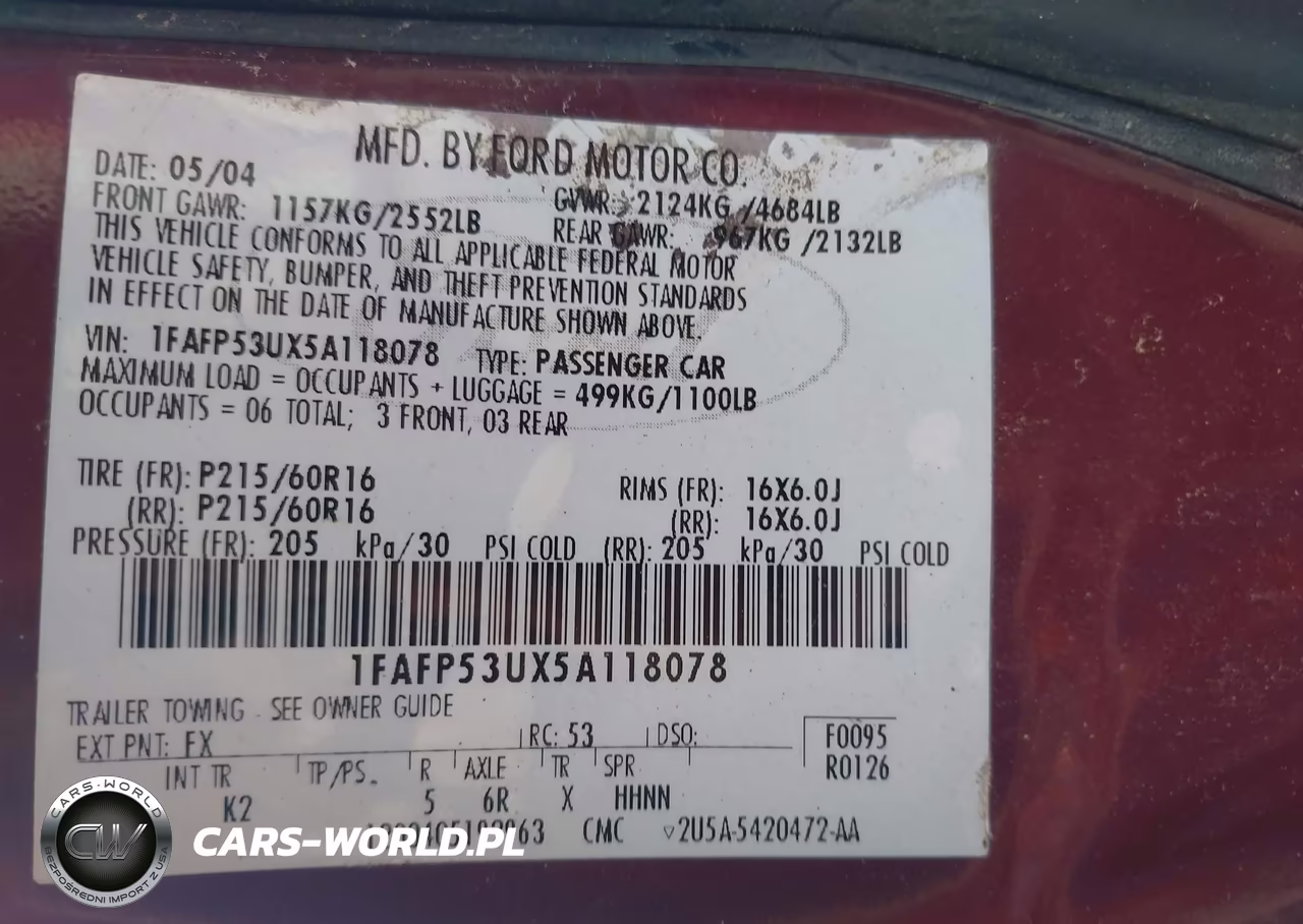 2005 Ford Taurus Se VIN:1FAFP53UX5A118078 - 9