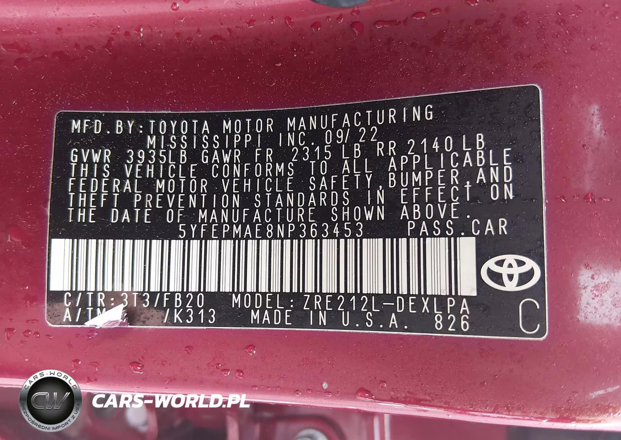 2022 Toyota Corolla Le VIN:5YFEPMAE8NP363453 - 9