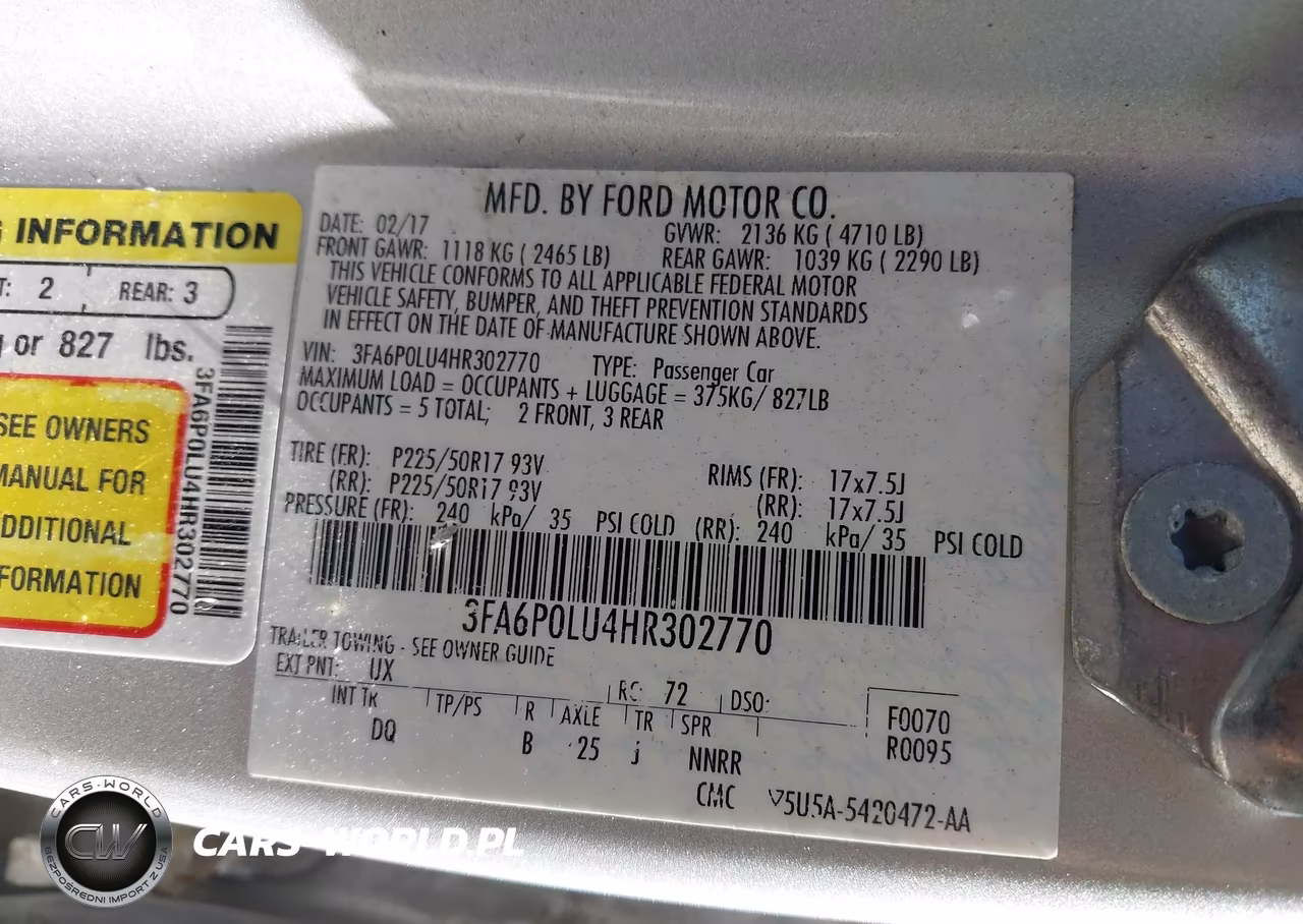 2017 Ford Fusion Hybrid Se VIN:3FA6P0LU4HR302770 - 9