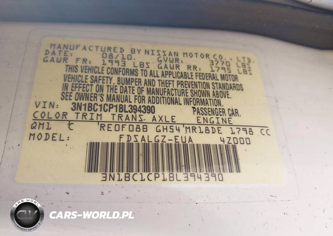 2011 Nissan Versa 1.8Sl VIN:3N1BC1CP1BL394390 - 9