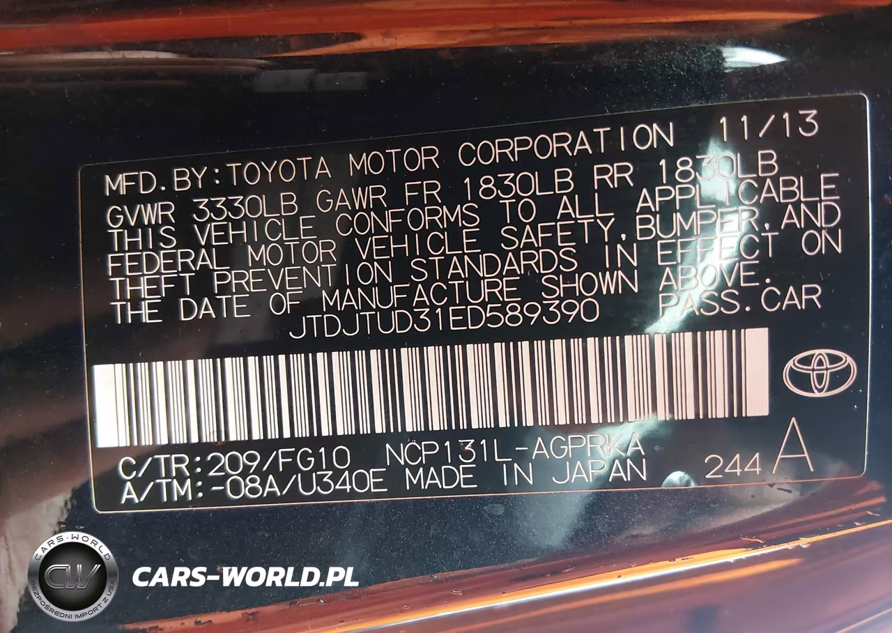 2014 Toyota Yaris Le (Tmc-Cbu Plant) VIN:JTDJTUD31ED589390 - 9