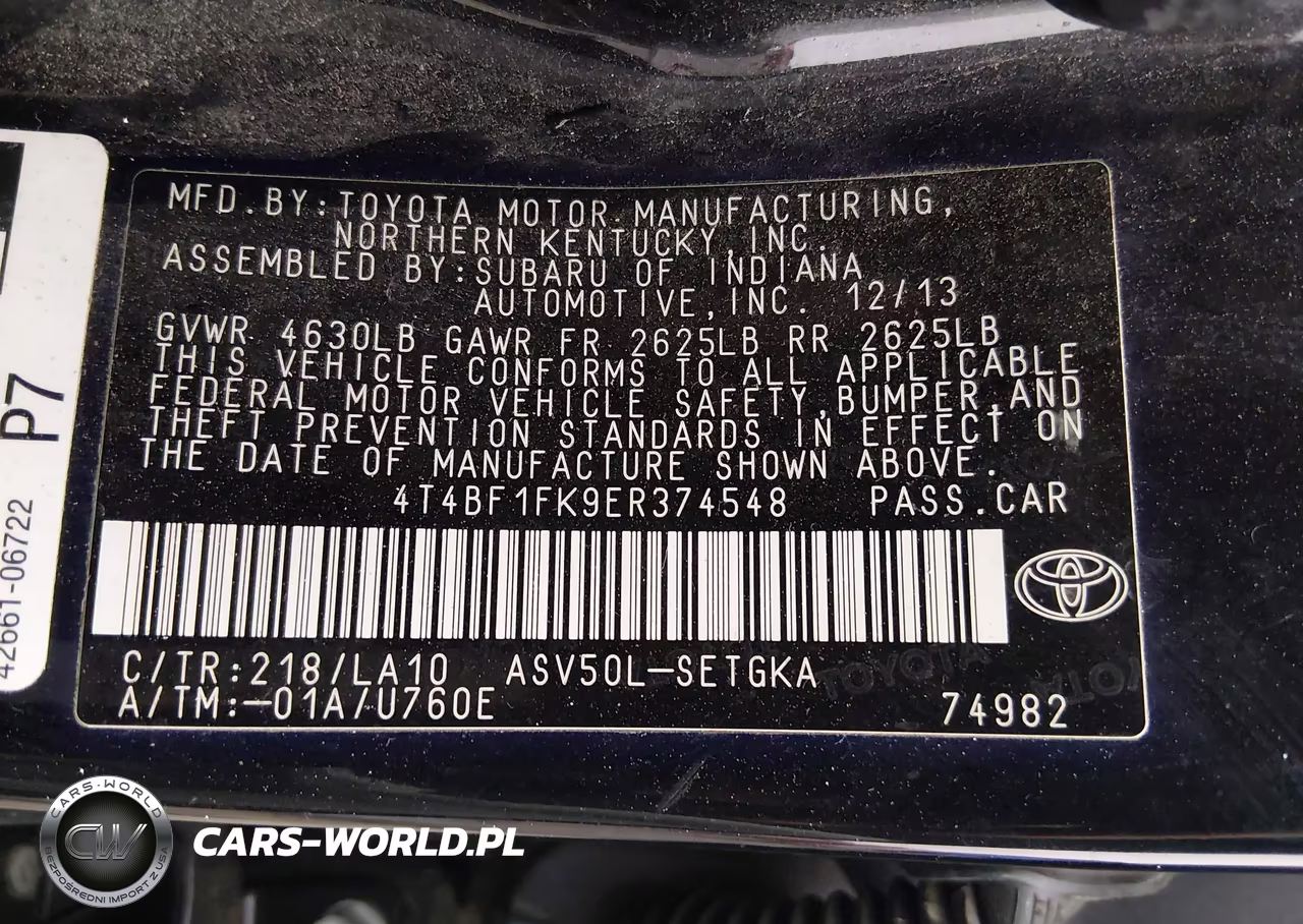 2014 Toyota Camry Xle VIN:4T4BF1FK9ER374548 - 9