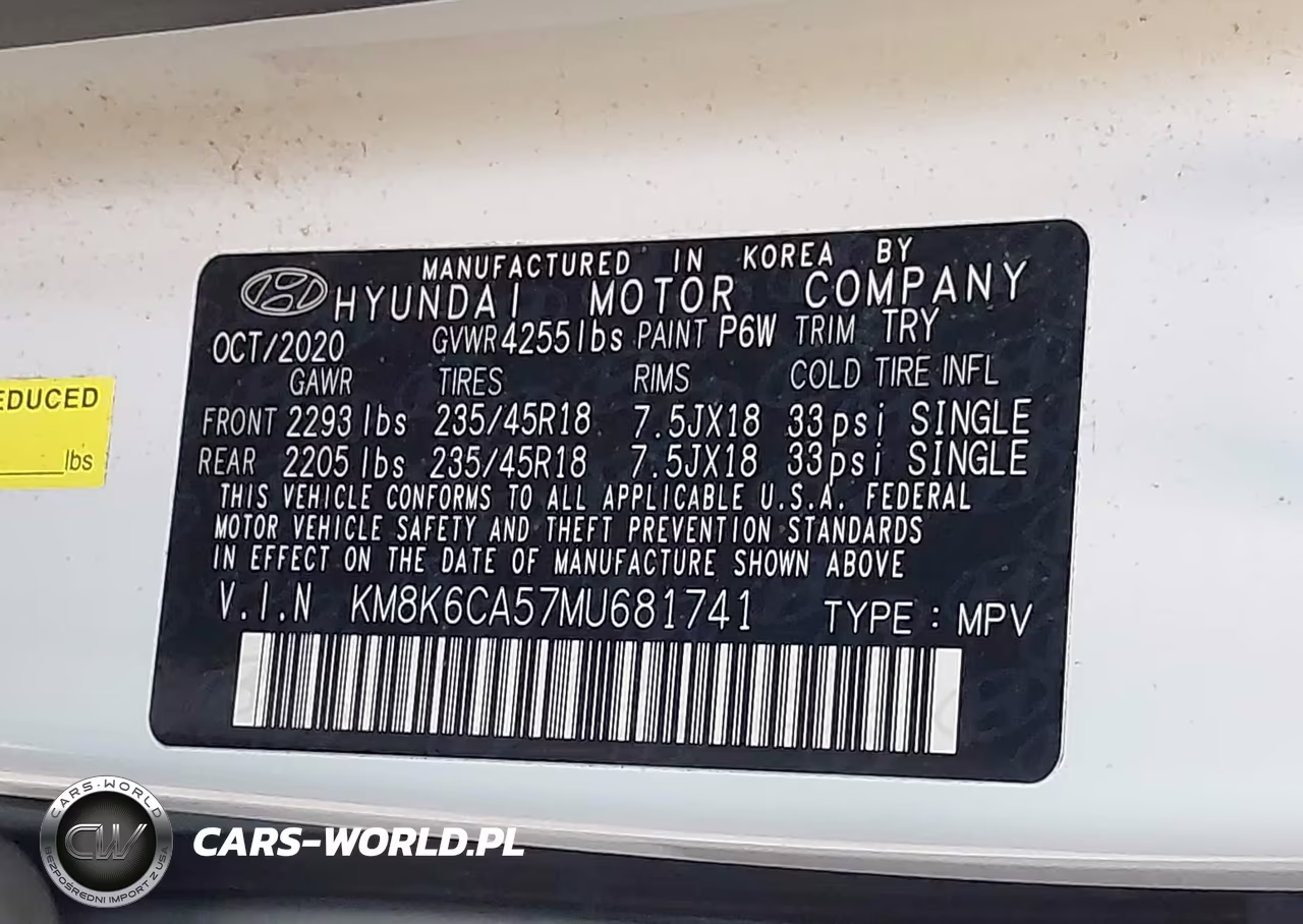 2021 Hyundai Kona Night VIN:KM8K6CA57MU681741 - 9