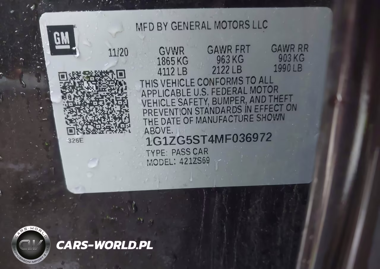 2021 Chevrolet Malibu Fwd Rs VIN:1G1ZG5ST4MF036972 - 9