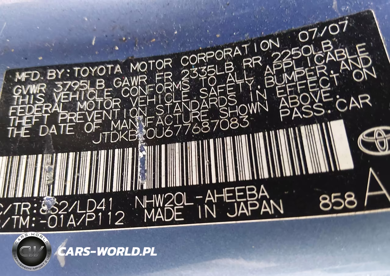 2007 Toyota Prius VIN:JTDKB20U677687083 - 9