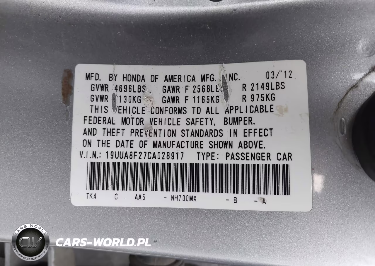 2012 Acura Tl 3.5 VIN:19UUA8F27CA028917 - 9