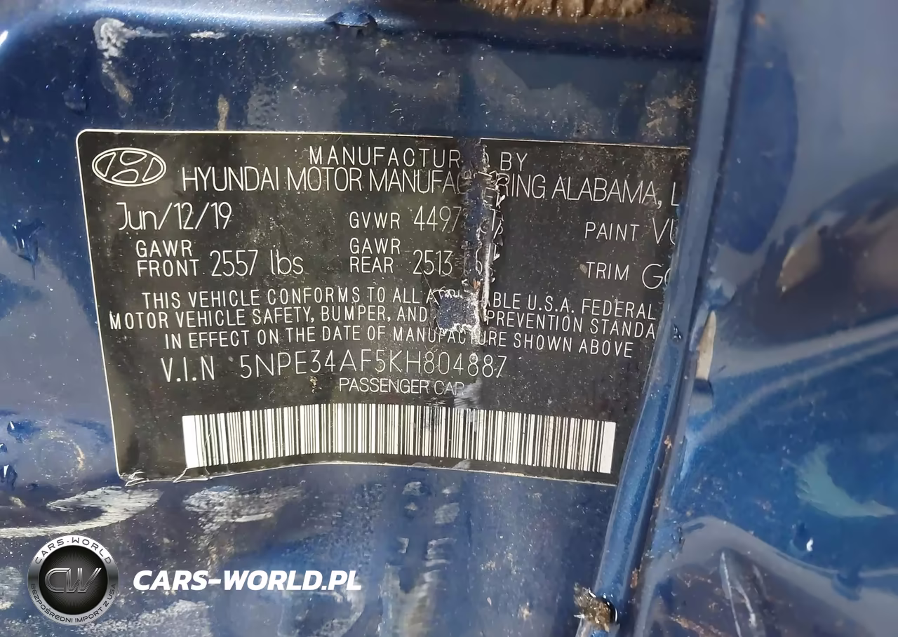 2019 Hyundai Sonata Sel VIN:5NPE34AF5KH804887 - 9