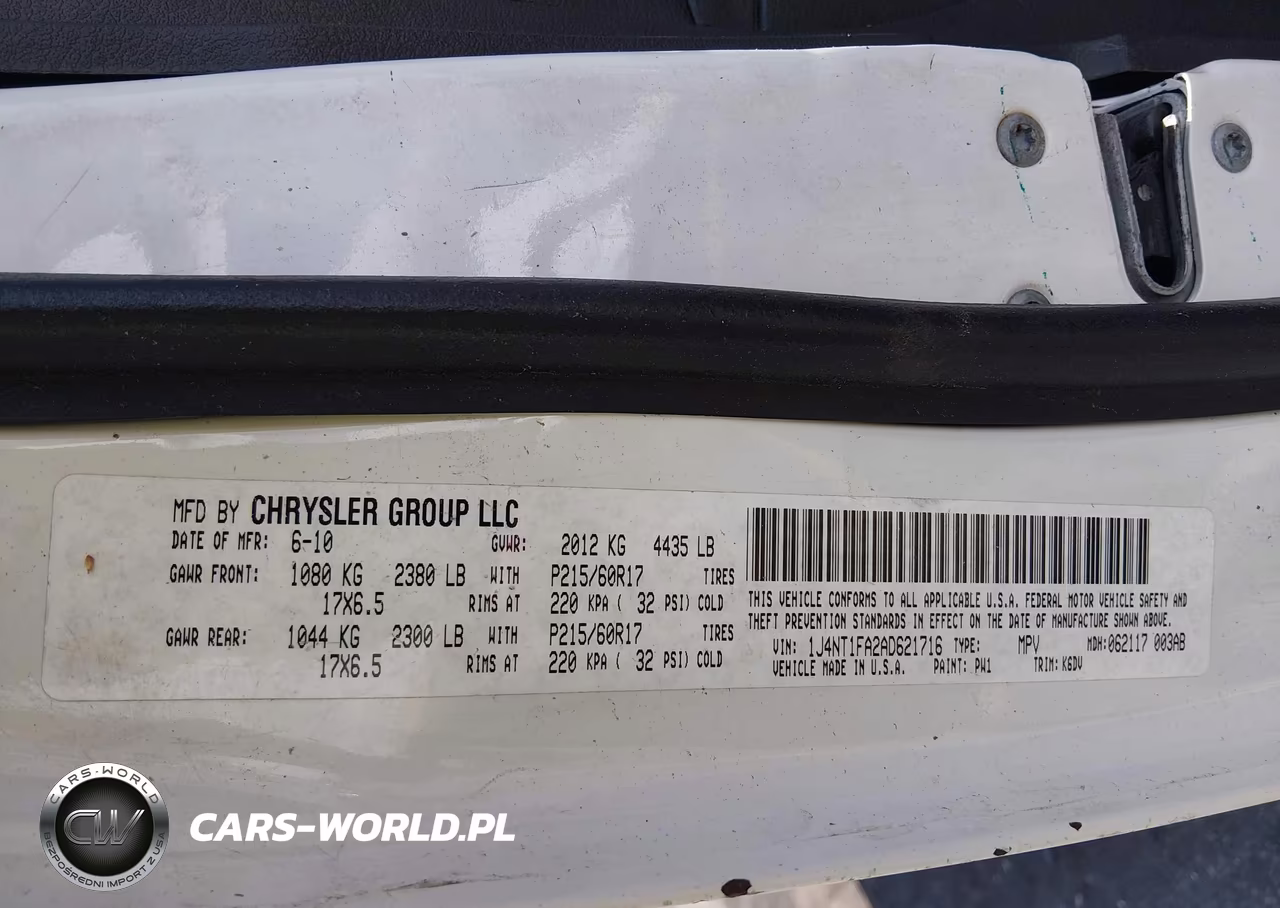 2010 Jeep Compass Sport VIN:1J4NT1FA2AD621716 - 9