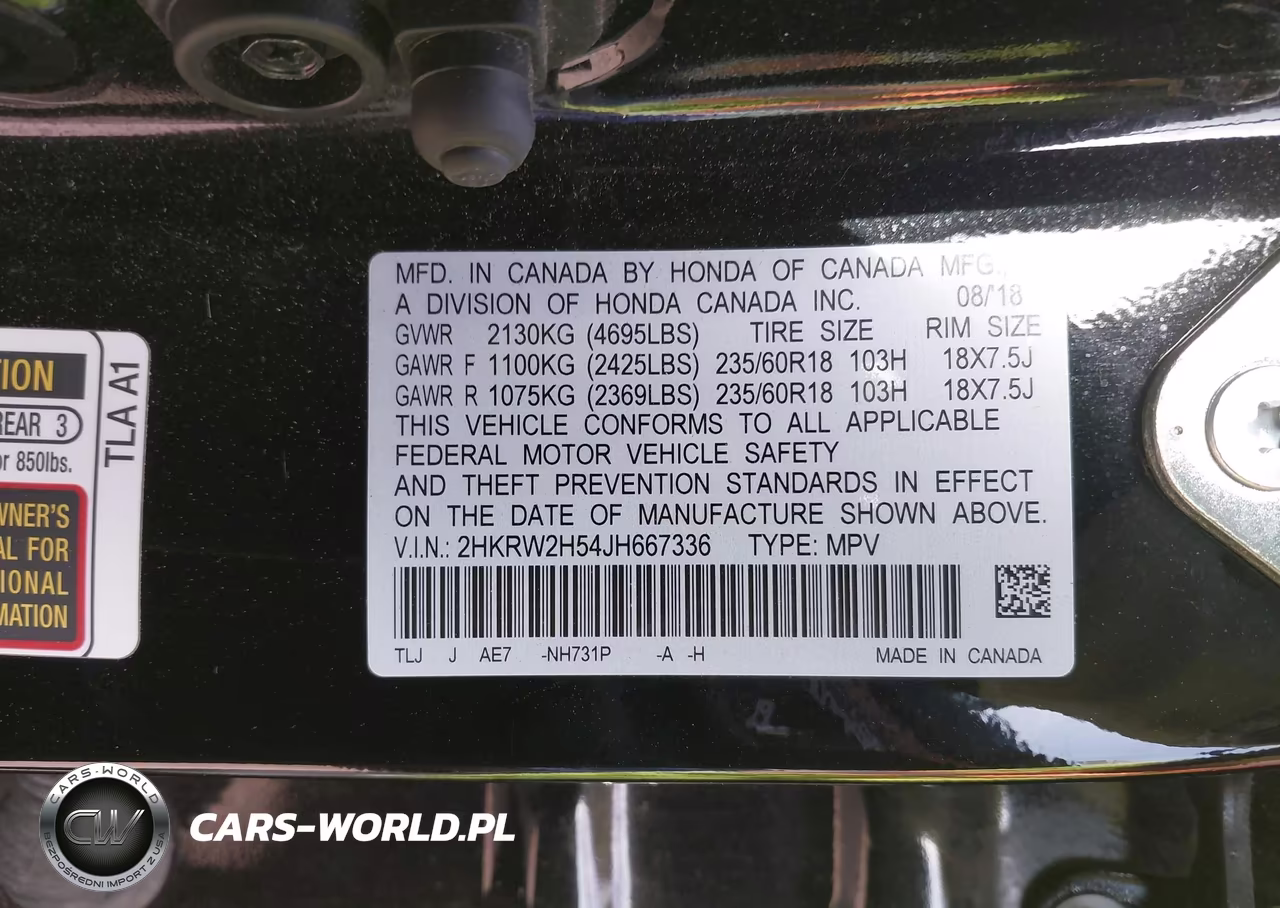 2018 Honda Cr-V Ex VIN:2HKRW2H54JH667336 - 9
