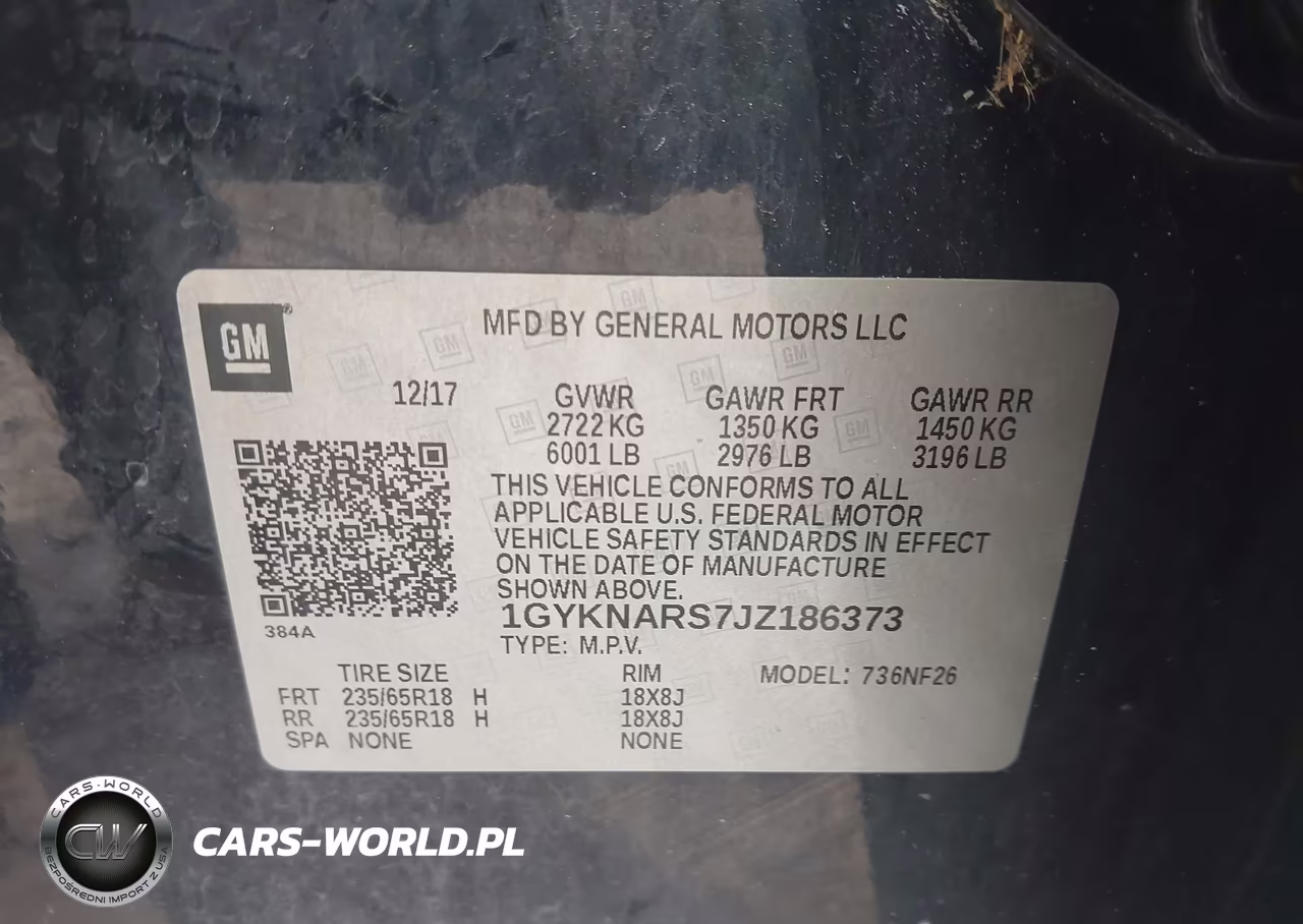 2018 Cadillac Xt5 Standard VIN:1GYKNARS7JZ186373 - 9