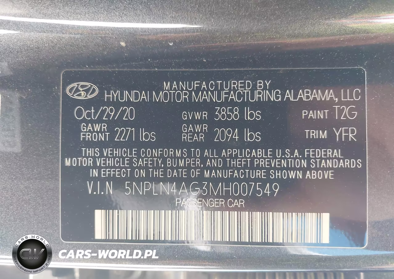 2021 Hyundai Elantra Sel VIN:5NPLN4AG3MH007549 - 9