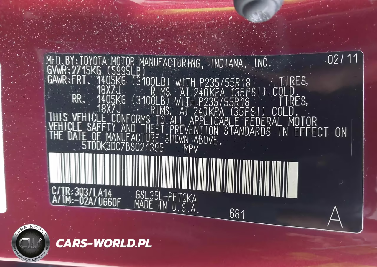 2011 Toyota Sienna Limited VIN:5TDDK3DC7BS021395 - 9