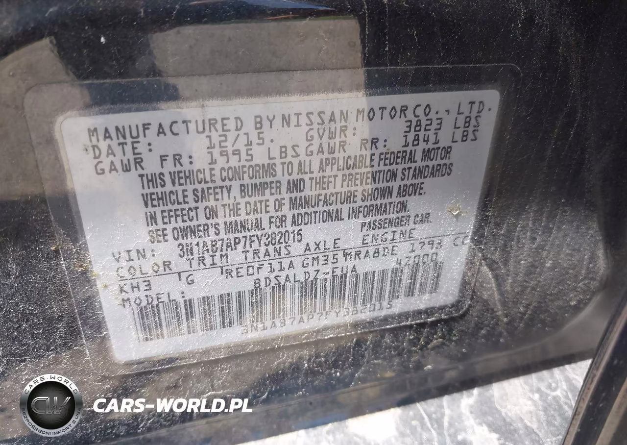 2015 Nissan Sentra Sv VIN:3N1AB7AP7FY382015 - 9