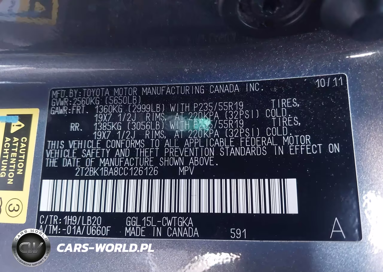 2012 Lexus Rx 350 VIN:2T2BK1BA8CC126126 - 9
