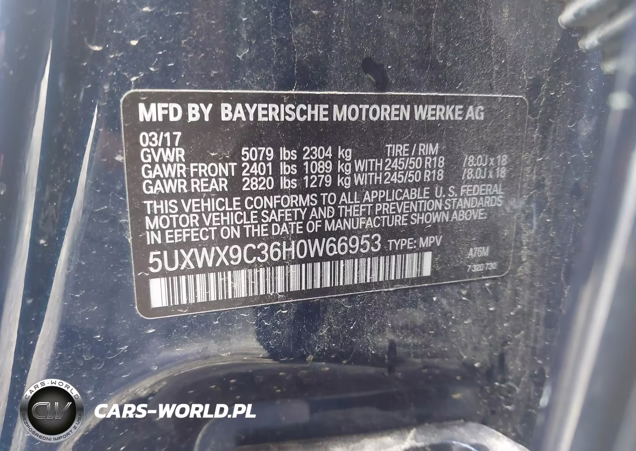 2017 BMW X3 xDrive28I VIN:5UXWX9C36H0W66953 - 9