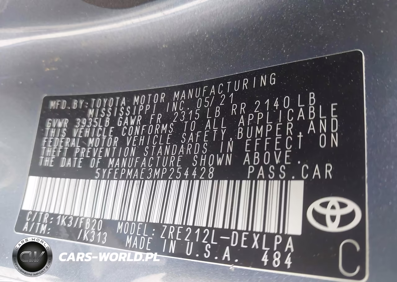 2021 Toyota Corolla Le VIN:5YFEPMAE3MP254428 - 9