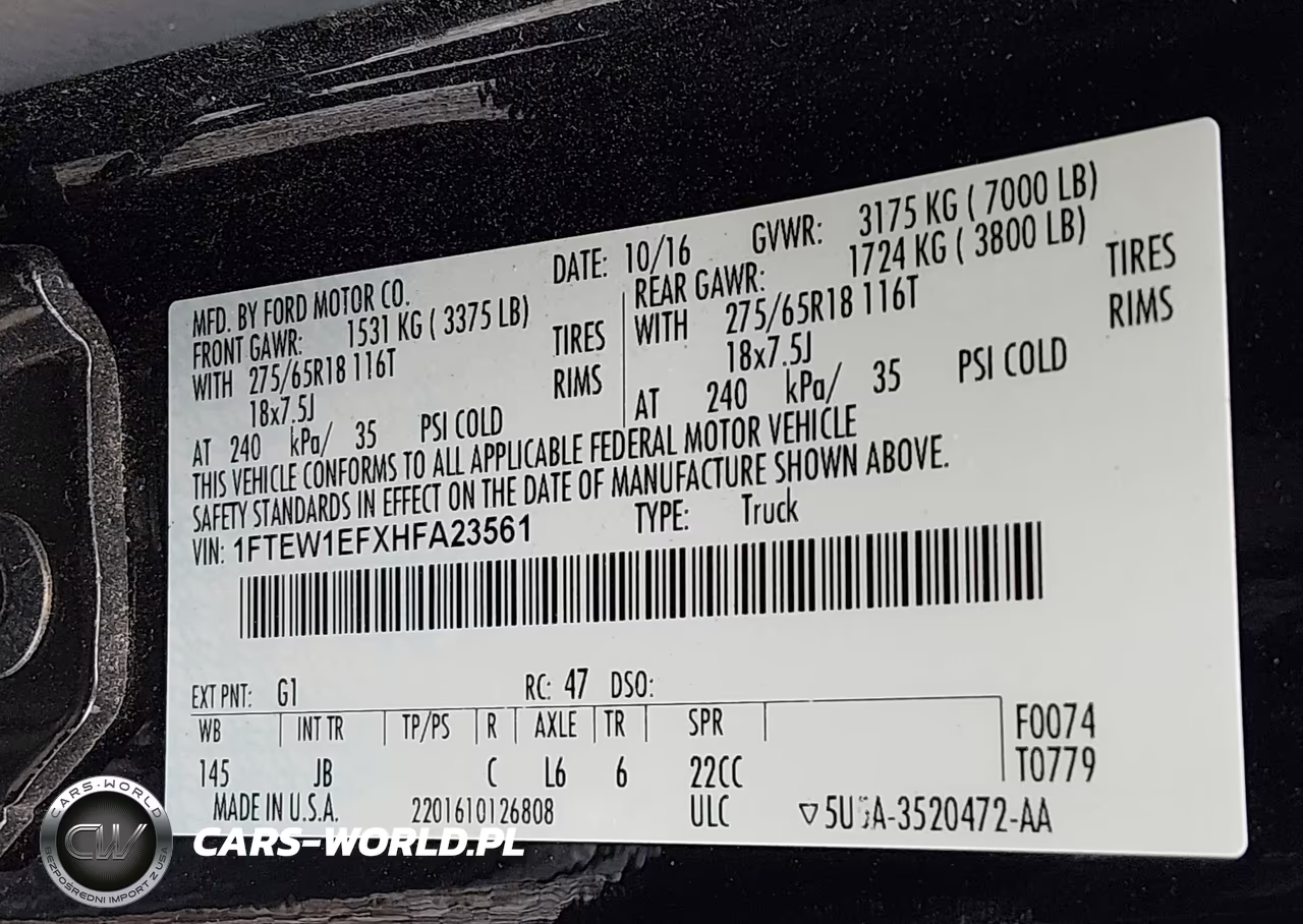 2017 Ford F-150 Xlt VIN:1FTEW1EFXHFA23561 - 9