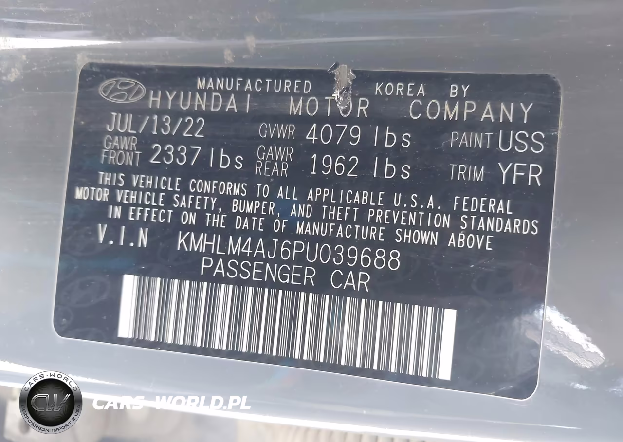 2023 Hyundai Elantra Hybrid Blue VIN:KMHLM4AJ6PU039688 - 9