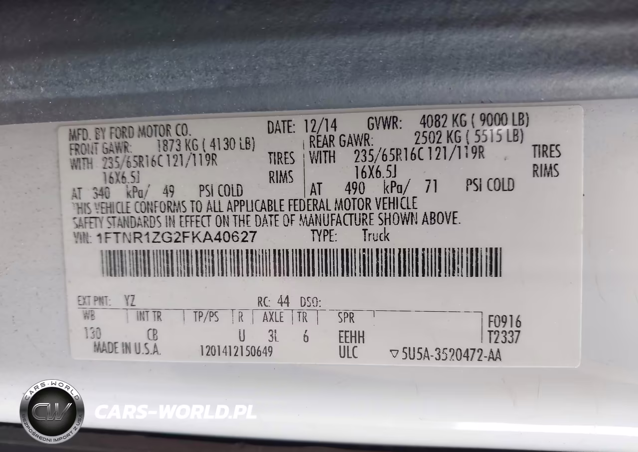 2015 Ford Transit-250 VIN:1FTNR1ZG2FKA40627 - 9