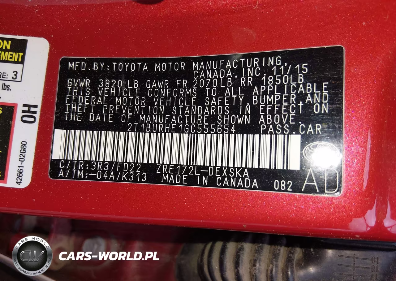 2016 Toyota Corolla S Plus VIN:2T1BURHE1GC555654 - 9
