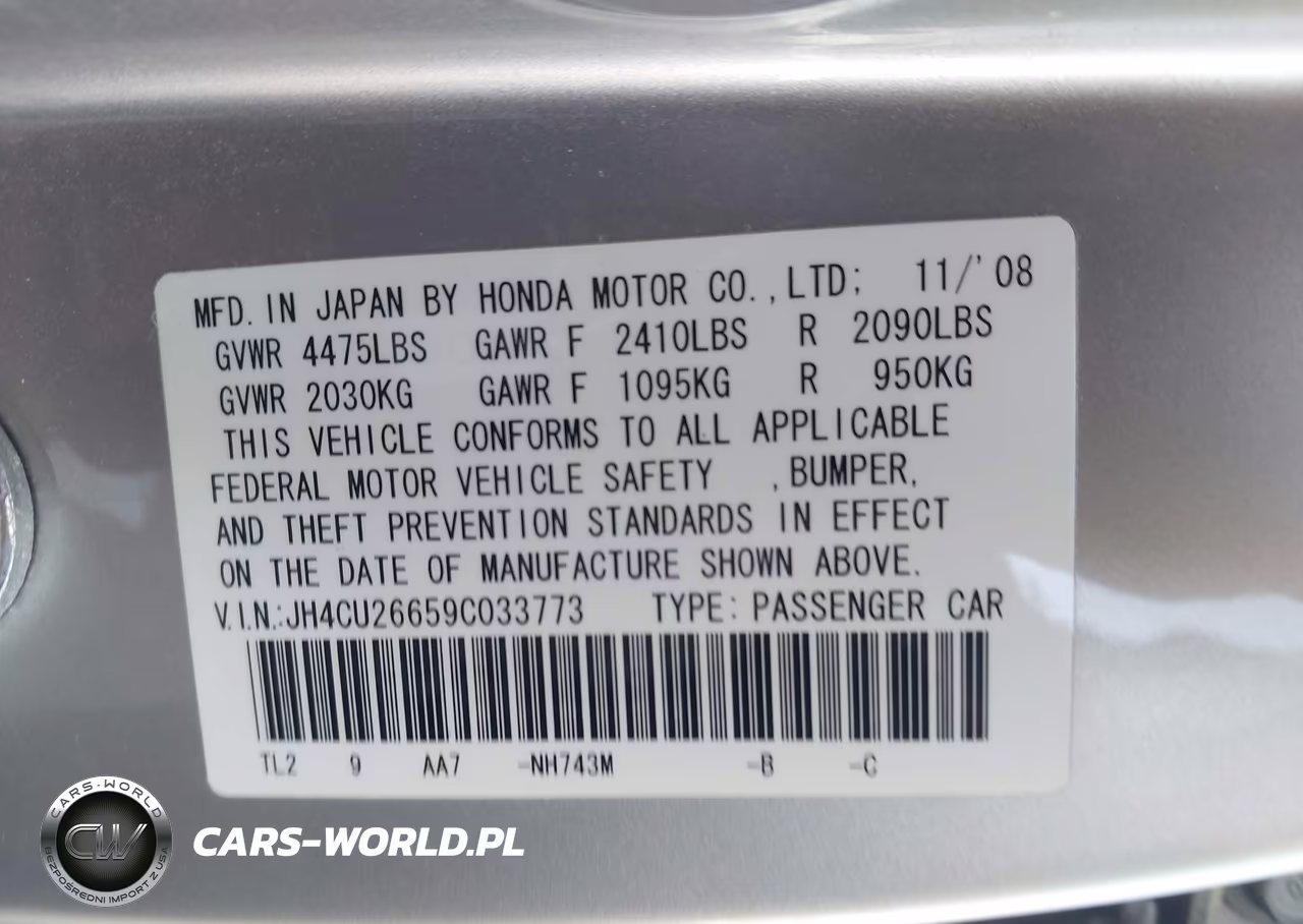 2009 Acura Tsx VIN:JH4CU26659C033773 - 9