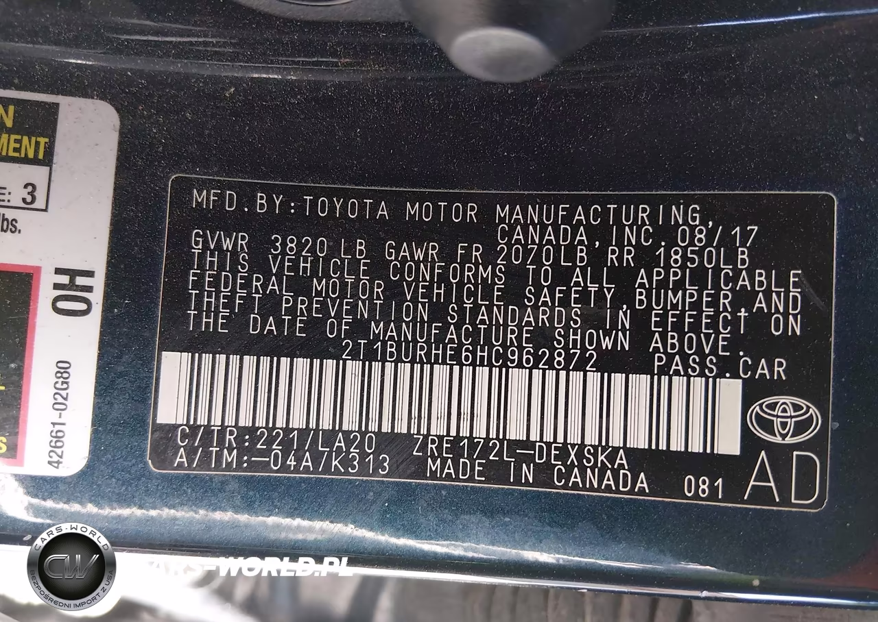 2017 Toyota Corolla Xse VIN:2T1BURHE6HC962872 - 9