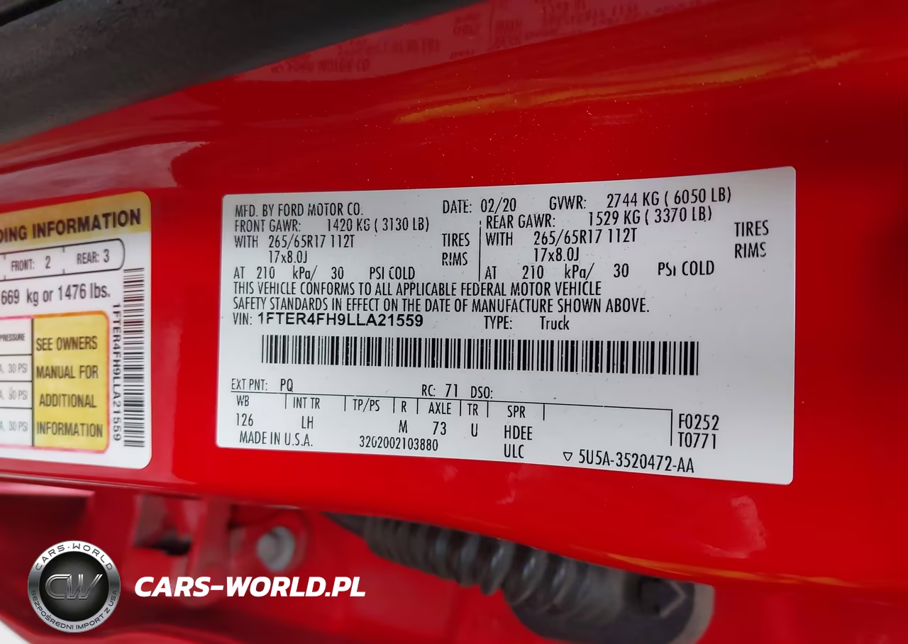 2020 Ford Ranger Xlt VIN:1FTER4FH9LLA21559 - 9