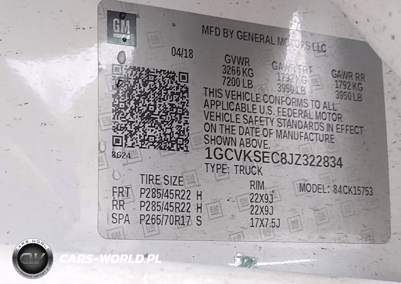 2018 Chevrolet Silverado 1500 2Lz VIN:1GCVKSEC8JZ322834 - 9