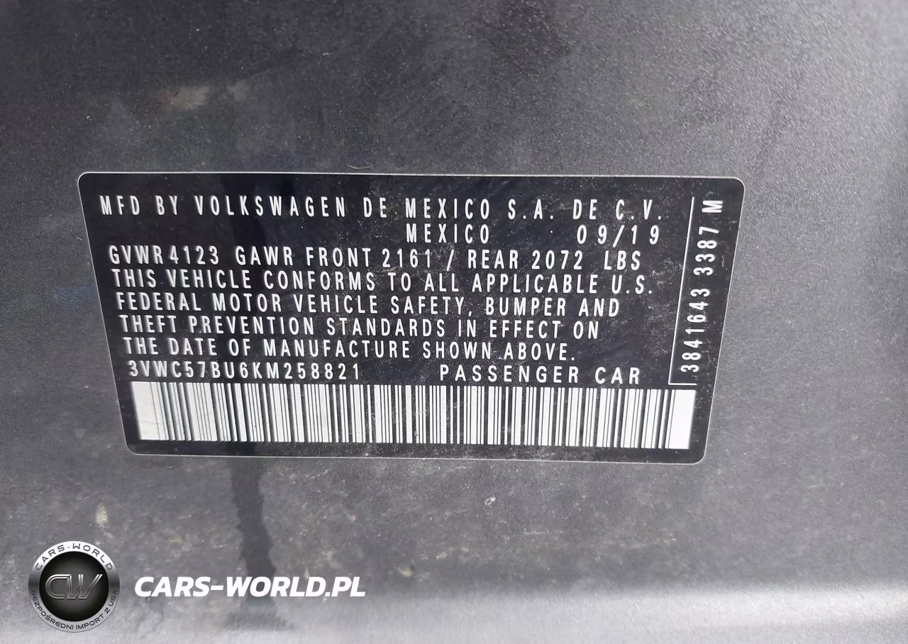 2019 Volkswagen Jetta 1.4T R-Line-1.4T S-1.4T Se VIN:3VWC57BU6KM258821 - 9