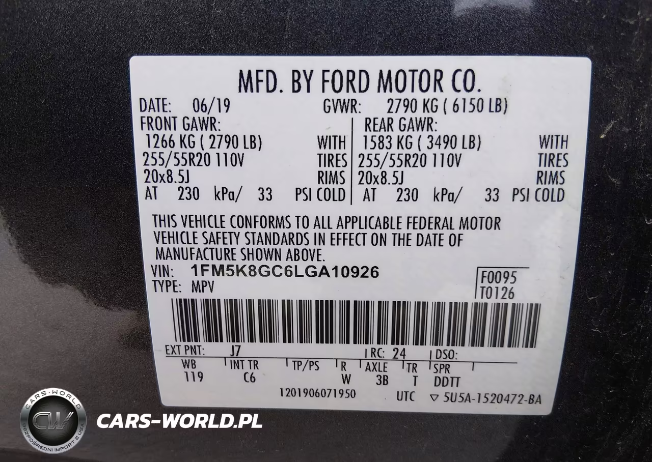 2020 Ford Explorer St VIN:1FM5K8GC6LGA10926 - 9