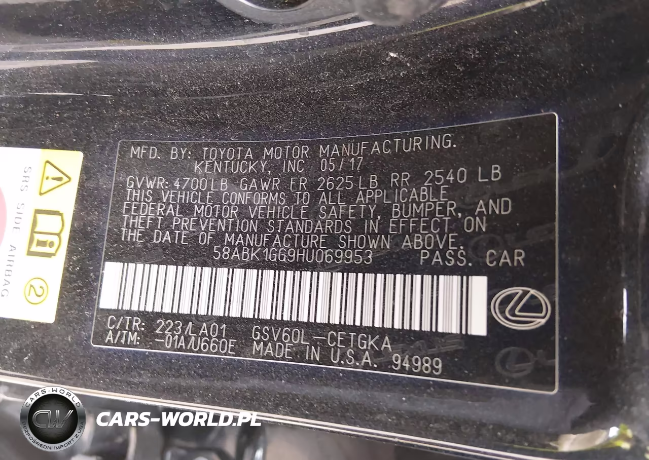 2017 Lexus Es 350 VIN:58ABK1GG9HU069953 - 9
