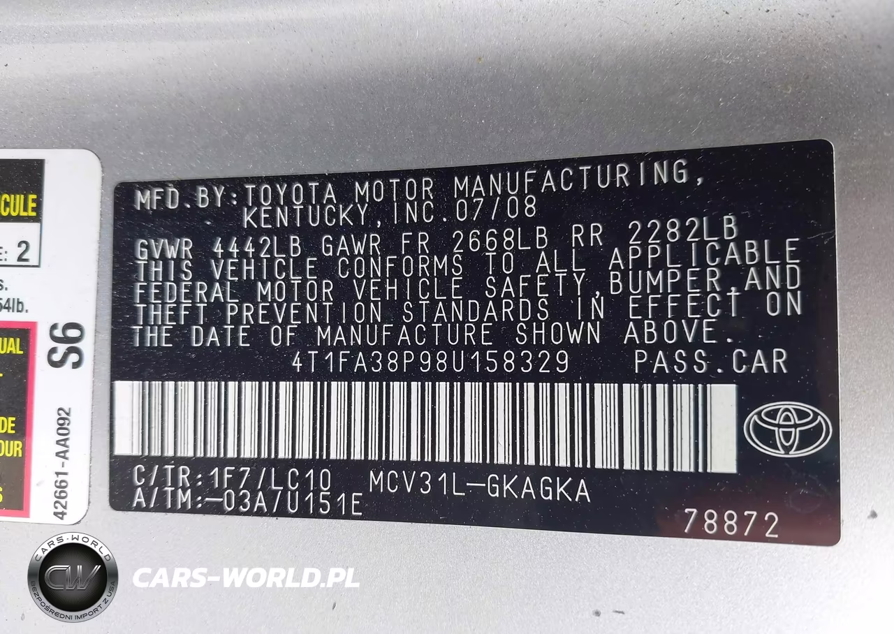2008 Toyota Camry Solara Sle VIN:4T1FA38P98U158329 - 9