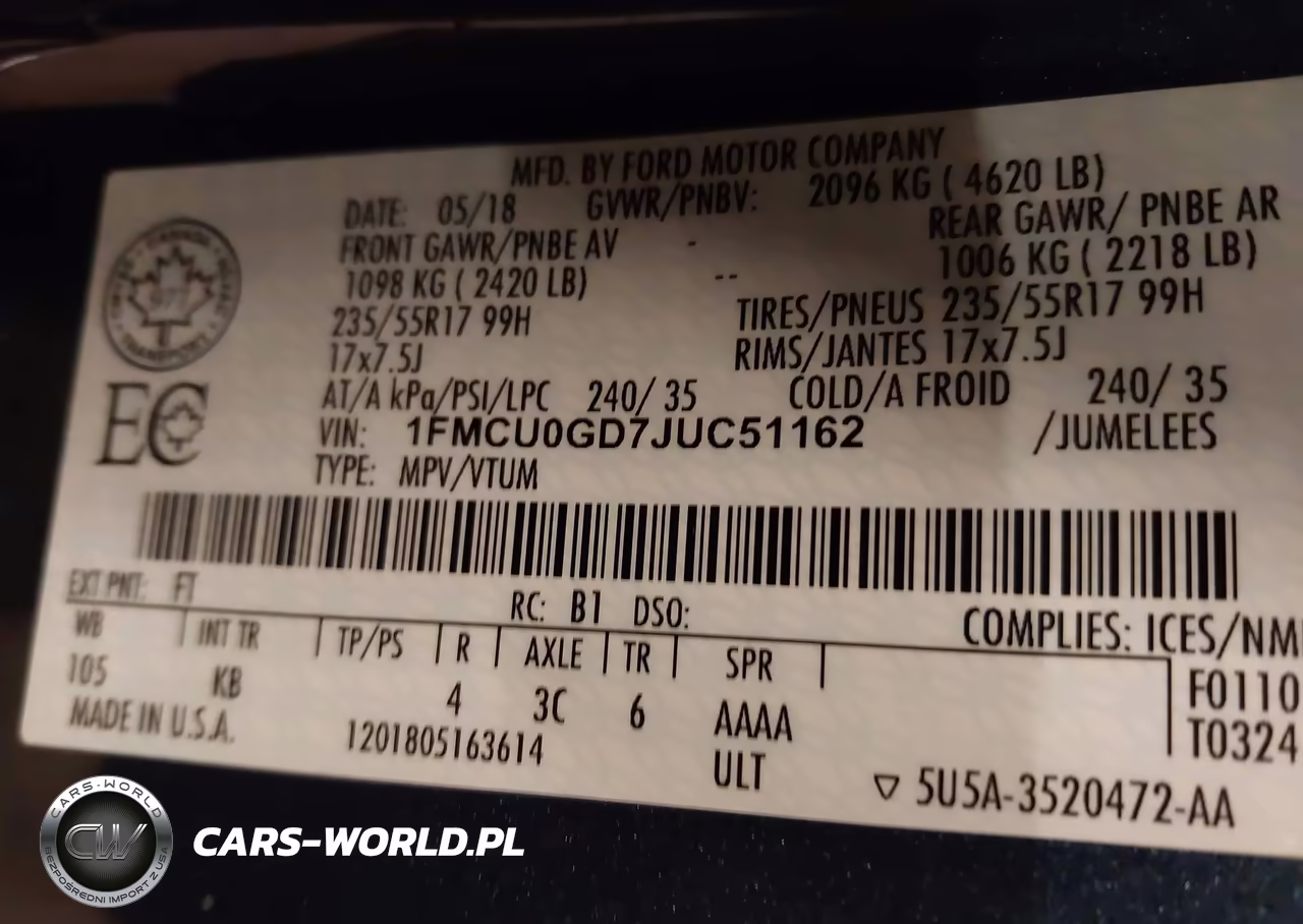 2018 Ford Escape Se VIN:1FMCU0GD7JUC51162 - 9