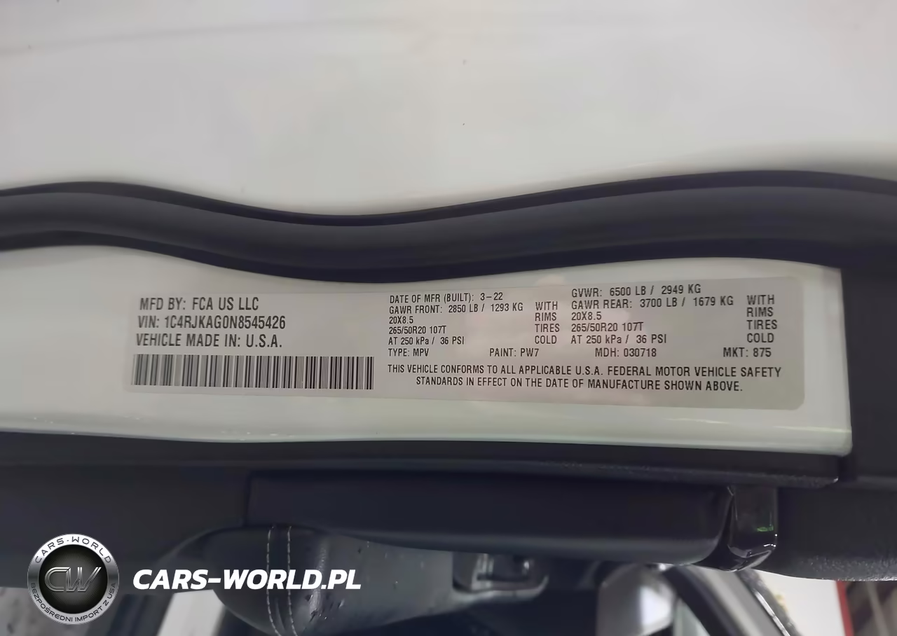 2022 Jeep Grand Cherokee L Altitude 4X4 VIN:1C4RJKAG0N8545426 - 9