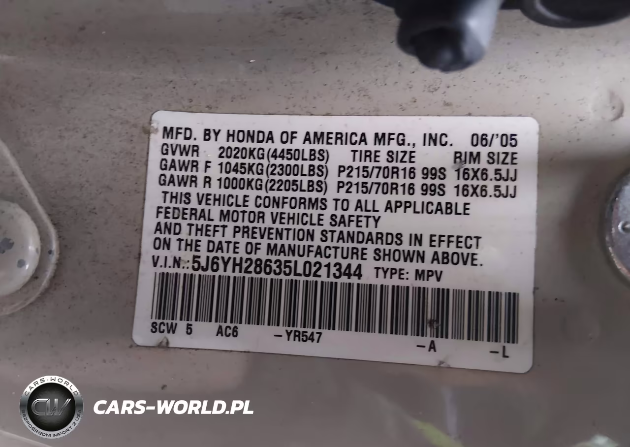 2005 Honda Element Ex VIN:5J6YH28635L021344 - 9