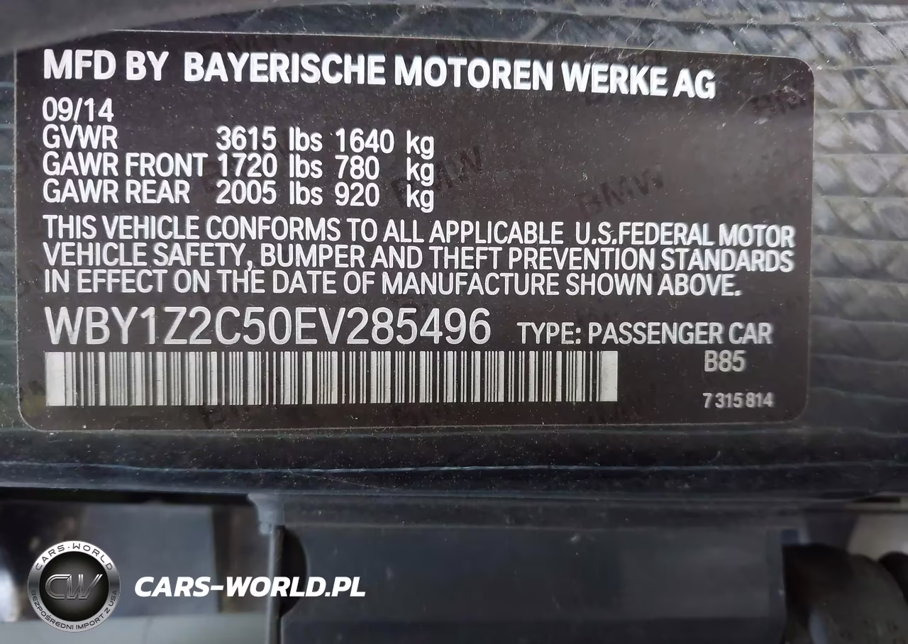 2014 BMW I3 VIN:WBY1Z2C50EV285496 - 9