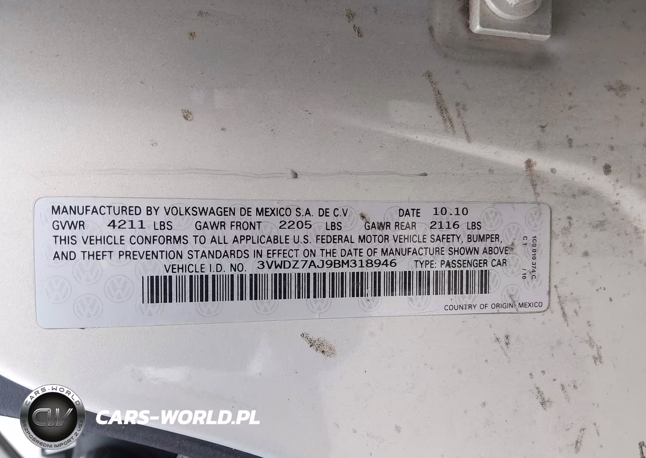 2011 Volkswagen Jetta 2.5L Se VIN:3VWDZ7AJ9BM318946 - 9
