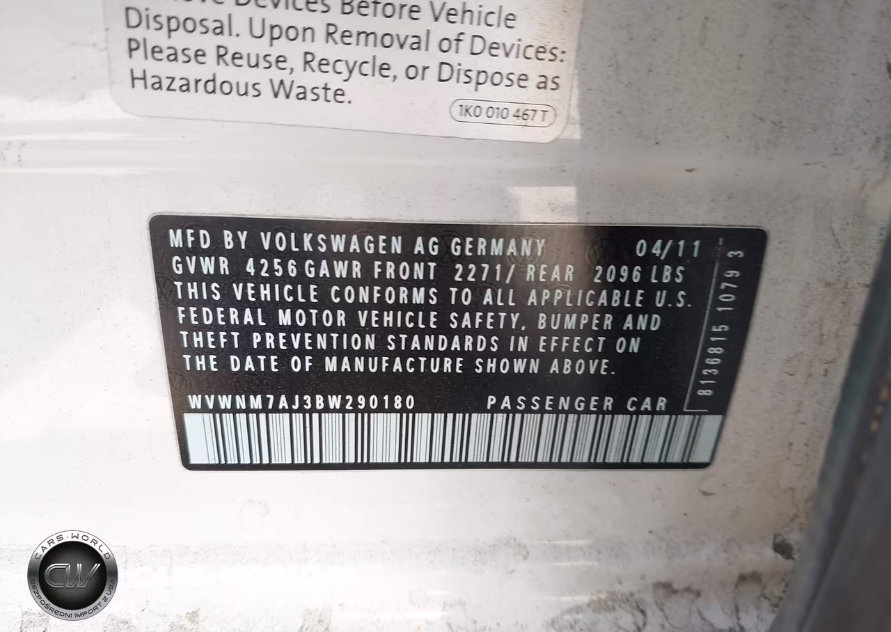 2011 Volkswagen Golf Tdi 4-Door VIN:WVWNM7AJ3BW290180 - 9