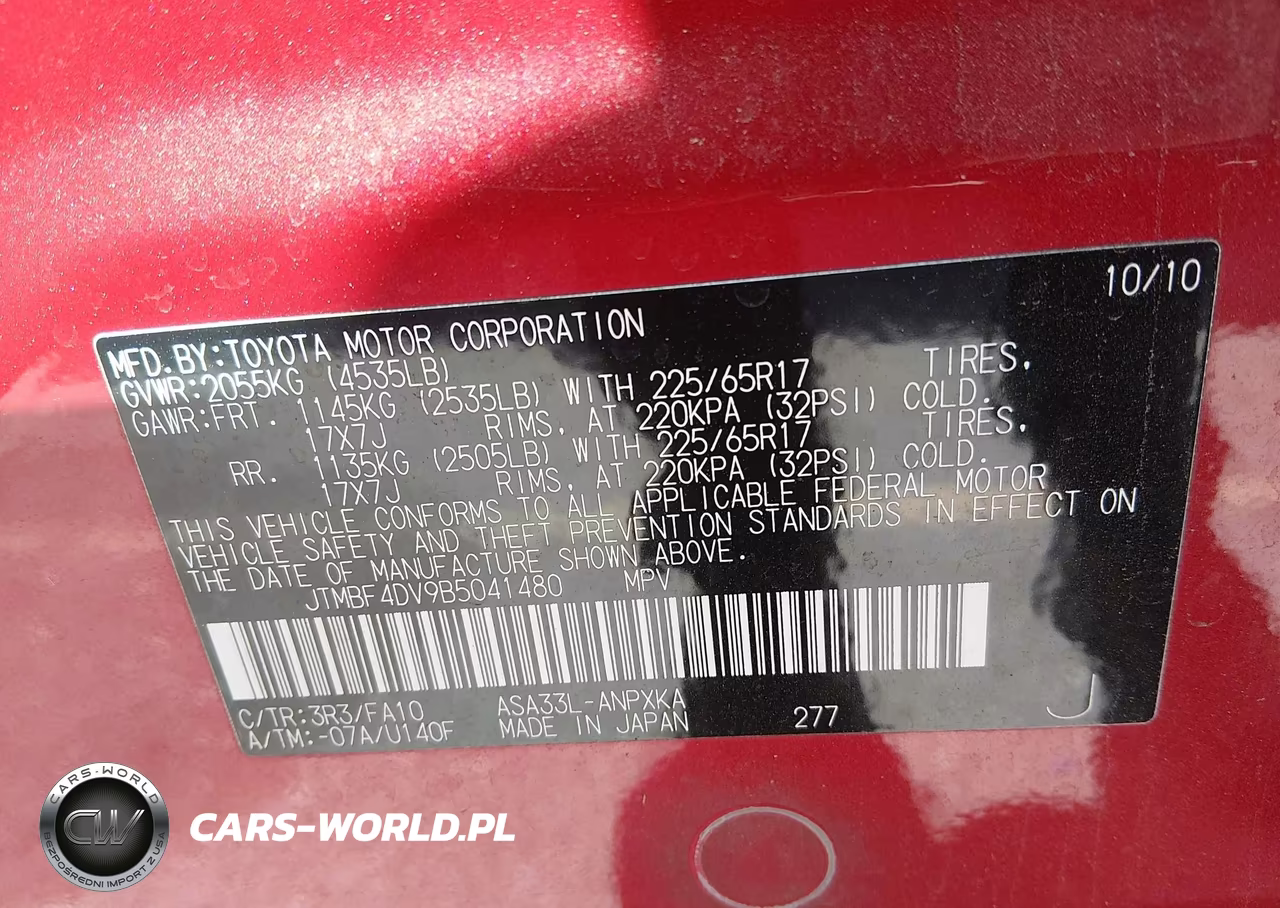 2011 Toyota Rav4 VIN:JTMBF4DV9B5041480 - 9