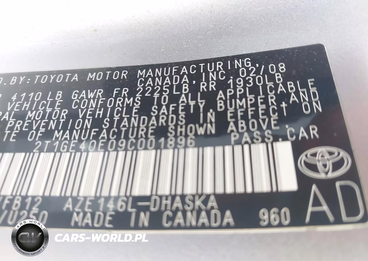2009 Toyota Matrix Xrs VIN:2T1GE40E09C001896 - 9